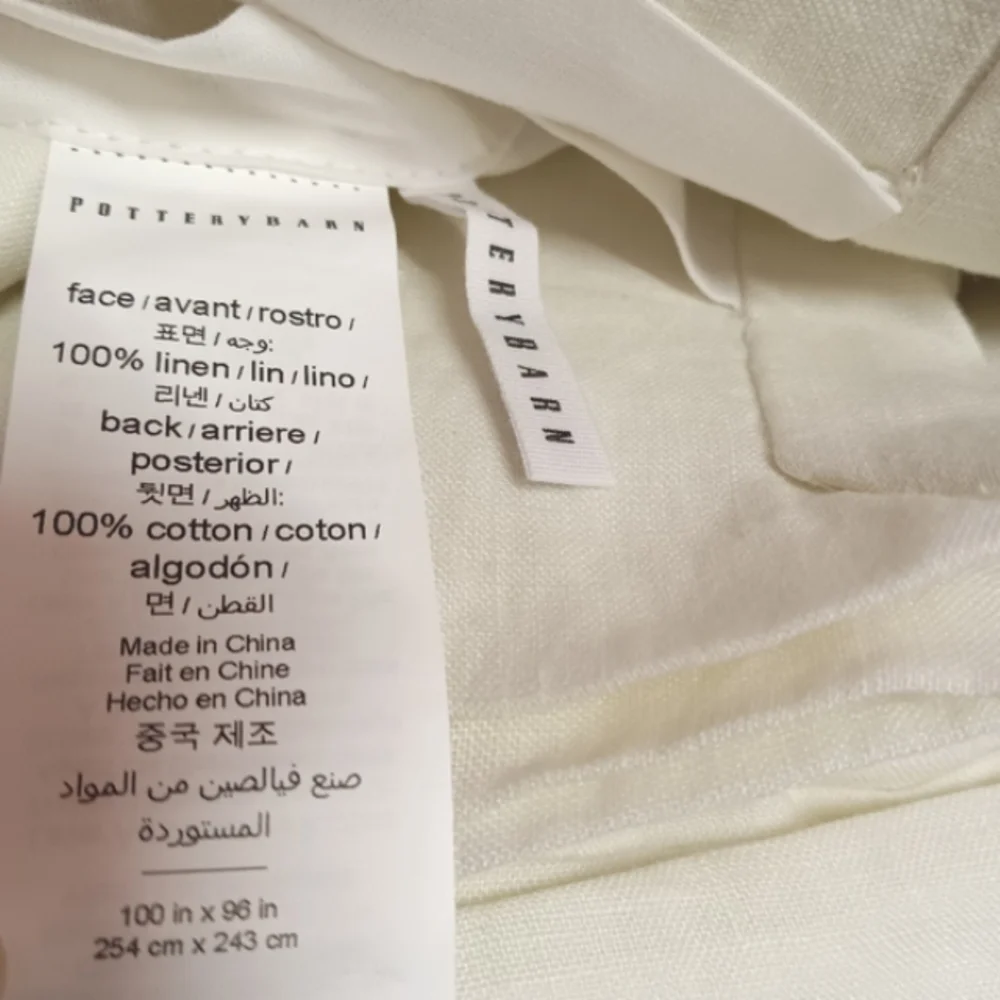 Pottery Barn Belgian Linen Lined Curtain Ivory 100